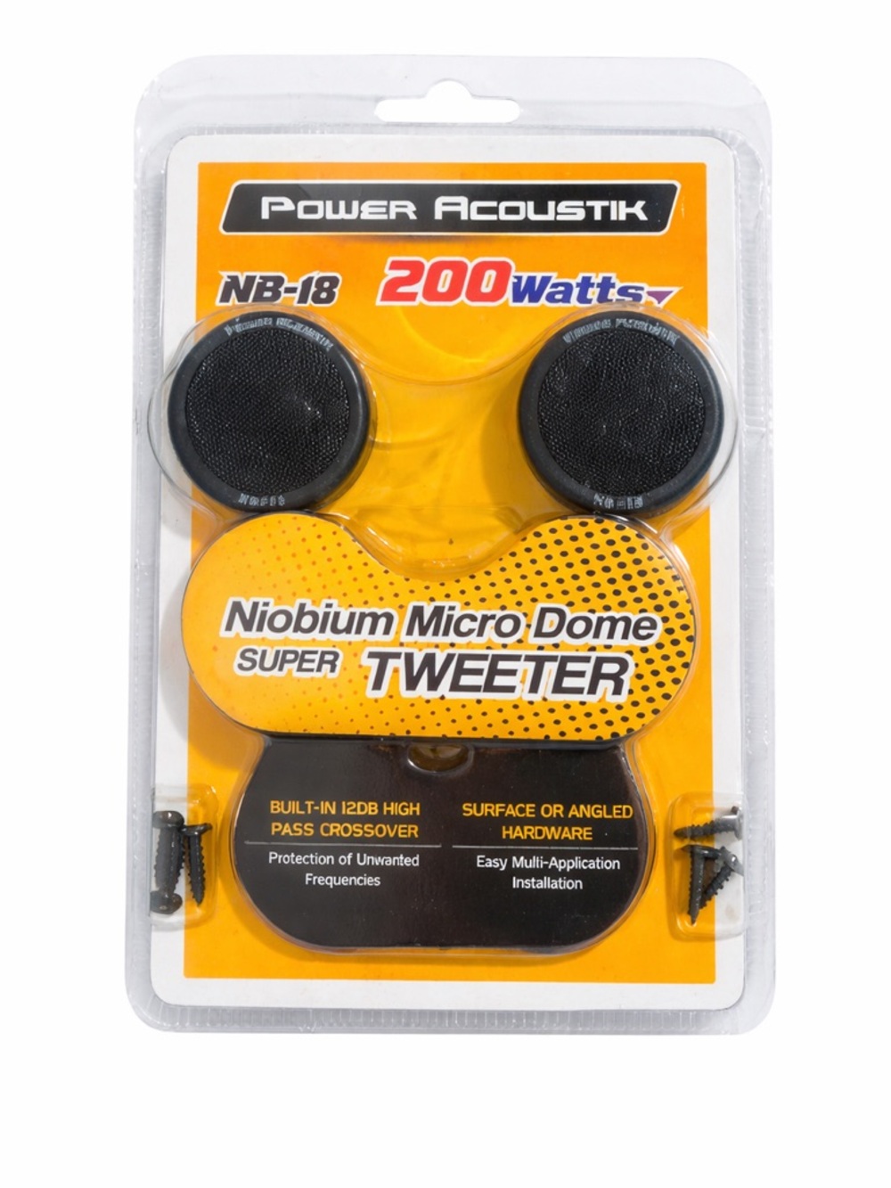 New power Acoustik NB-18 200 Watt Max Niobium Micro Dome Super Tweeter Sealed